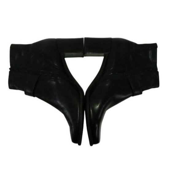 Franco Sarto Boots, Black Vegan Leather, Stretch Fabric, Ankle Booties Womens 10 - Picture 2 of 10